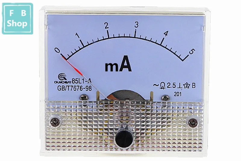 1 шт. 85L1 5mA AC белый Ампер метр указатель 2,5% пластиковый корпус Аналоговая Панель Амперметр