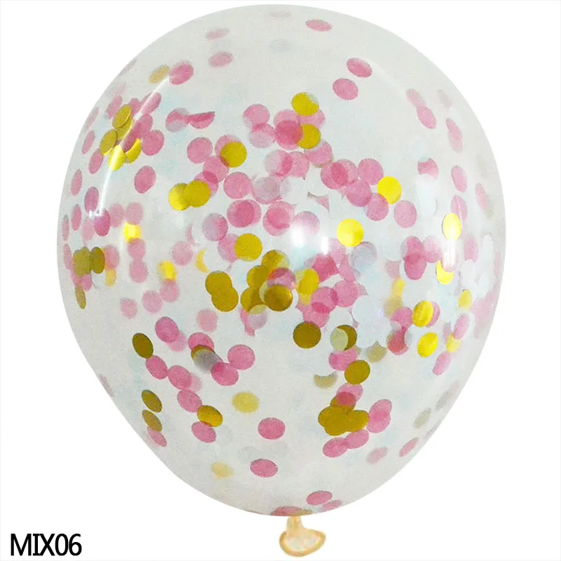 5 шт. 5 дюймов мини воздушный шар "Конфетти" многоцветный конфетти латексный шар Свадебный фестиваль Декор торт Топпер день рождения поставки 65 - Цвет: mix06