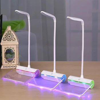 

Newest Design Rechargeable Desk Lamp USB LED Light With Message Board Touch Switch Reading Light Best Gift For Students Kids