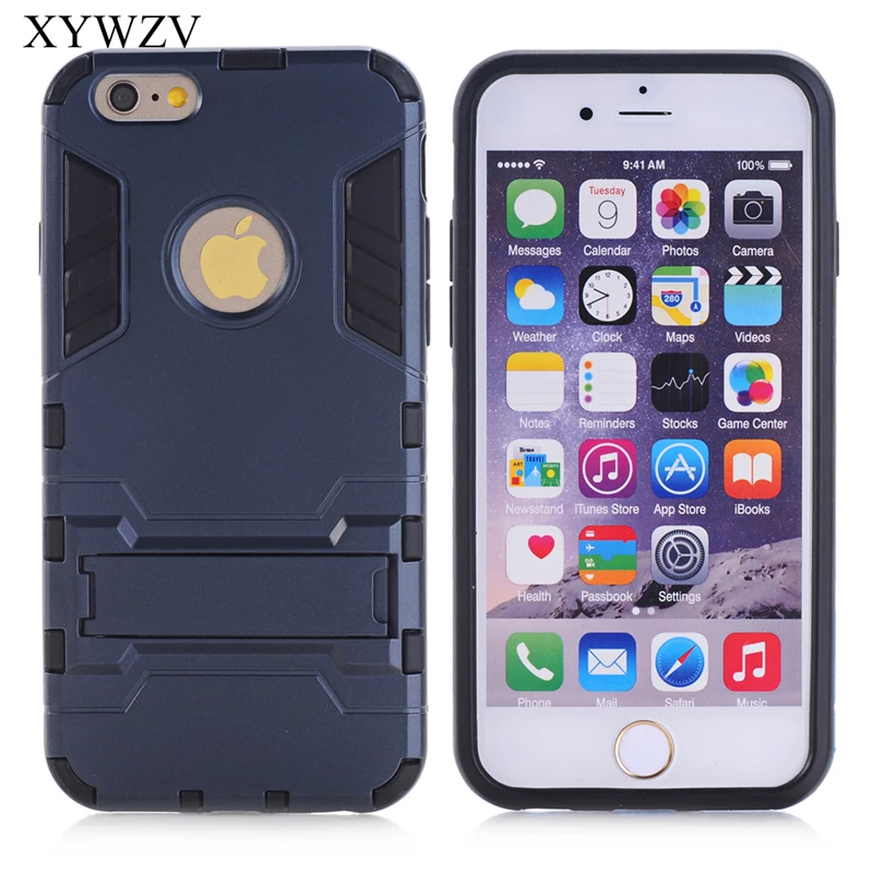 For Cover iPhone 6 Plus Case Silicone Robot Hard Rubber Phone Cover Case For iPhone 6 Plus Cover For iPhone 6 6S Plus XYWZV