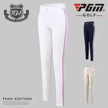 

PGM Golf Pants Women Polyester Breathable Top Elasticity Stripe trousers Spring autumn Women's Sports slim Golf Pants Tee Hole