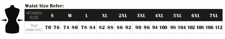 女内裤腰围对照