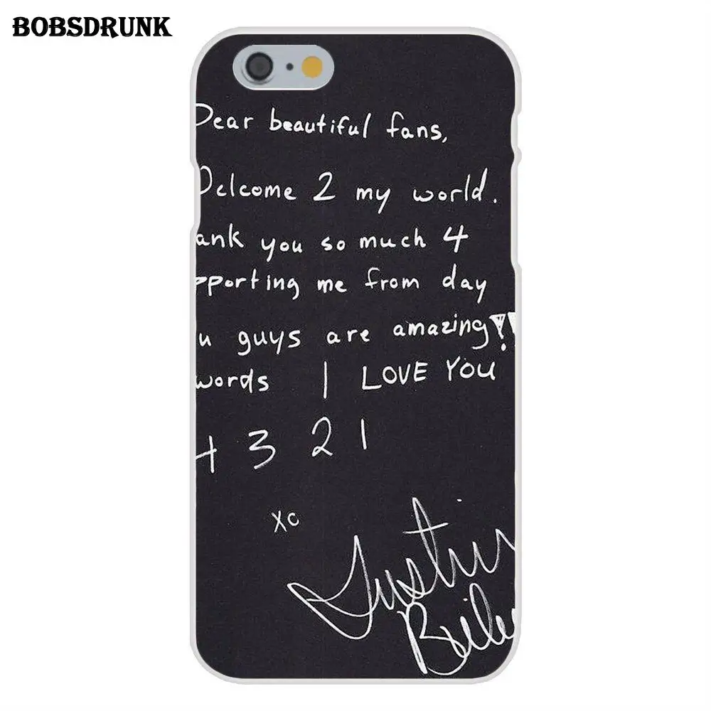 Justin Bieber Autograph For Apple iPhone X 4 4S 5 5C SE 6 6S 7 8 Plus Soft TPU Mobile Phone Case Cover