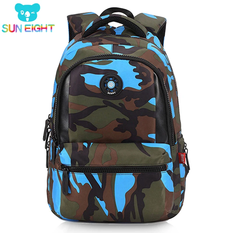 online SOL OITO Causual Dos Homens Camuflagem Mochila Saco de Viagem Mochila Sacos Para Cool Boy Militar Sacos de Escola Para O Menino Para Fora Do Lado