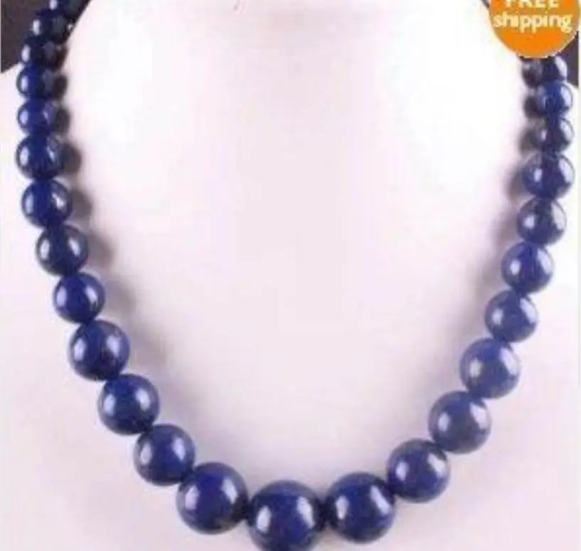 

Natural 6-14mm Lapis Lazuli Round Beads Necklace 18"AAA0066