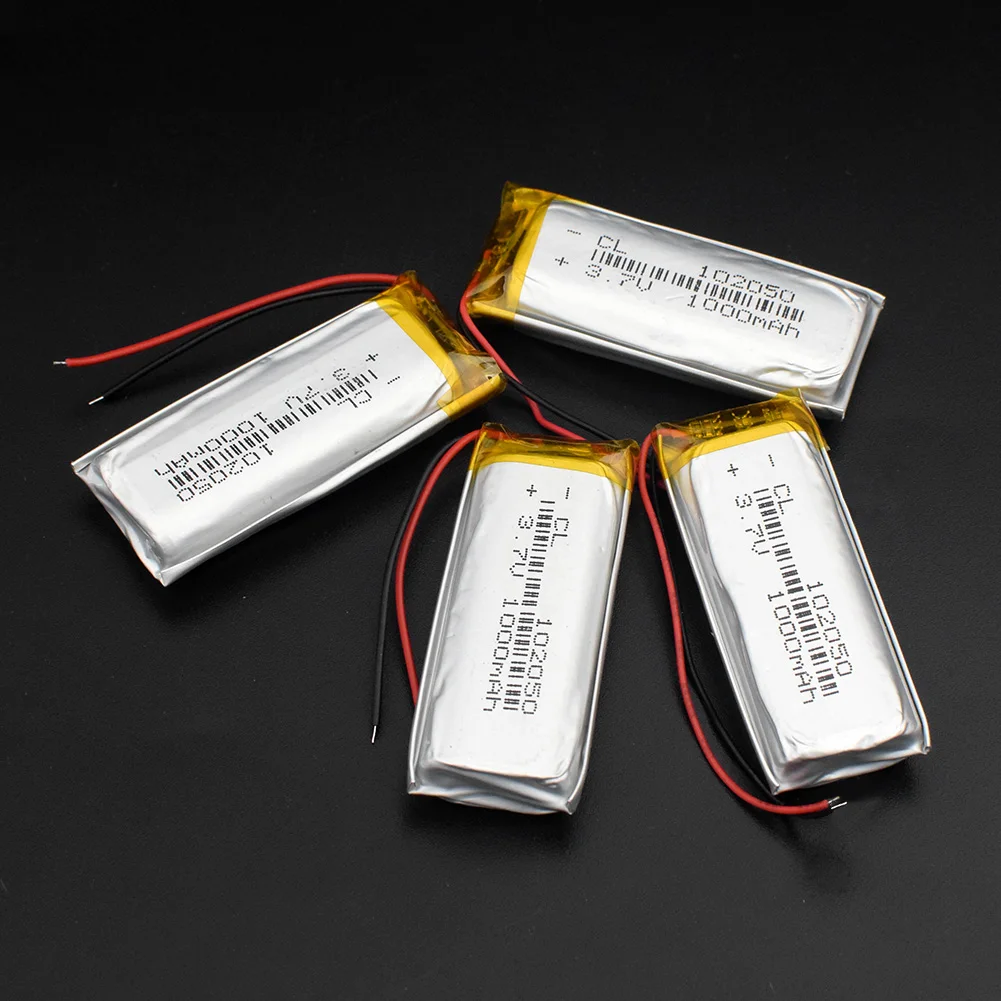 

1000mAh lithium polymer lipo Rechargeable battery 3.7V 102050 With PCB For MP3 MP4 GPS PSP PDA BT Bluetooth Headset Speaker