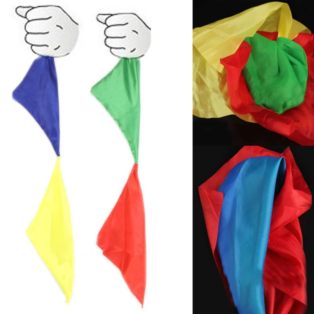 Hot New Change Color Silk Scarf For Magic Trick Close-up Magic Tricks Scarves Streets Props Tools Toys Kid Gift Free Shipping jinjin qc 2019 women scarf square scarves and shawls soft viscose pashmina echarpe foulard femme silk feel hijab drop shipping