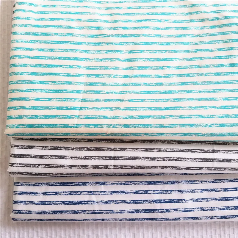 Хлопок ткань саржевого зеленый серый синий коричневый ностальгические полоса ткани для DIY кроватки подушки одежда стеганой отделкой ручной работы украшения