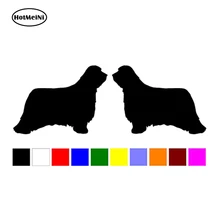 HotMeiNi 12CM 2 Bearded Collie Dog Breed RIGHT LEFT Silhouette Vinyl Decals Car Stickers Bumper Car Accessories Black/Sliver