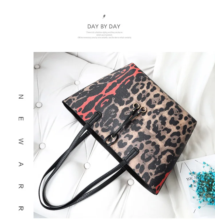 Leopard Prints Handbags Large Causal Tote для женщин наплечные сумки роскошный дизайнер моды кожаный хозяйственный сумка