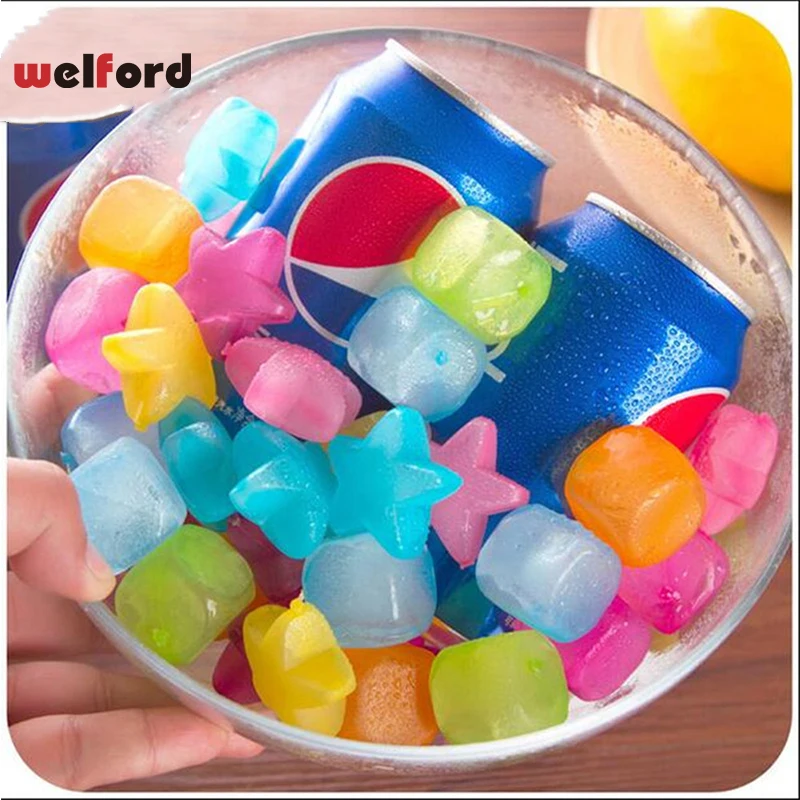 

10pcs/set Colorful MultiShape Ice Cubes Reusable Physical Cooling Tools ice cube maker Plastic Party Tool Candy bar Glace