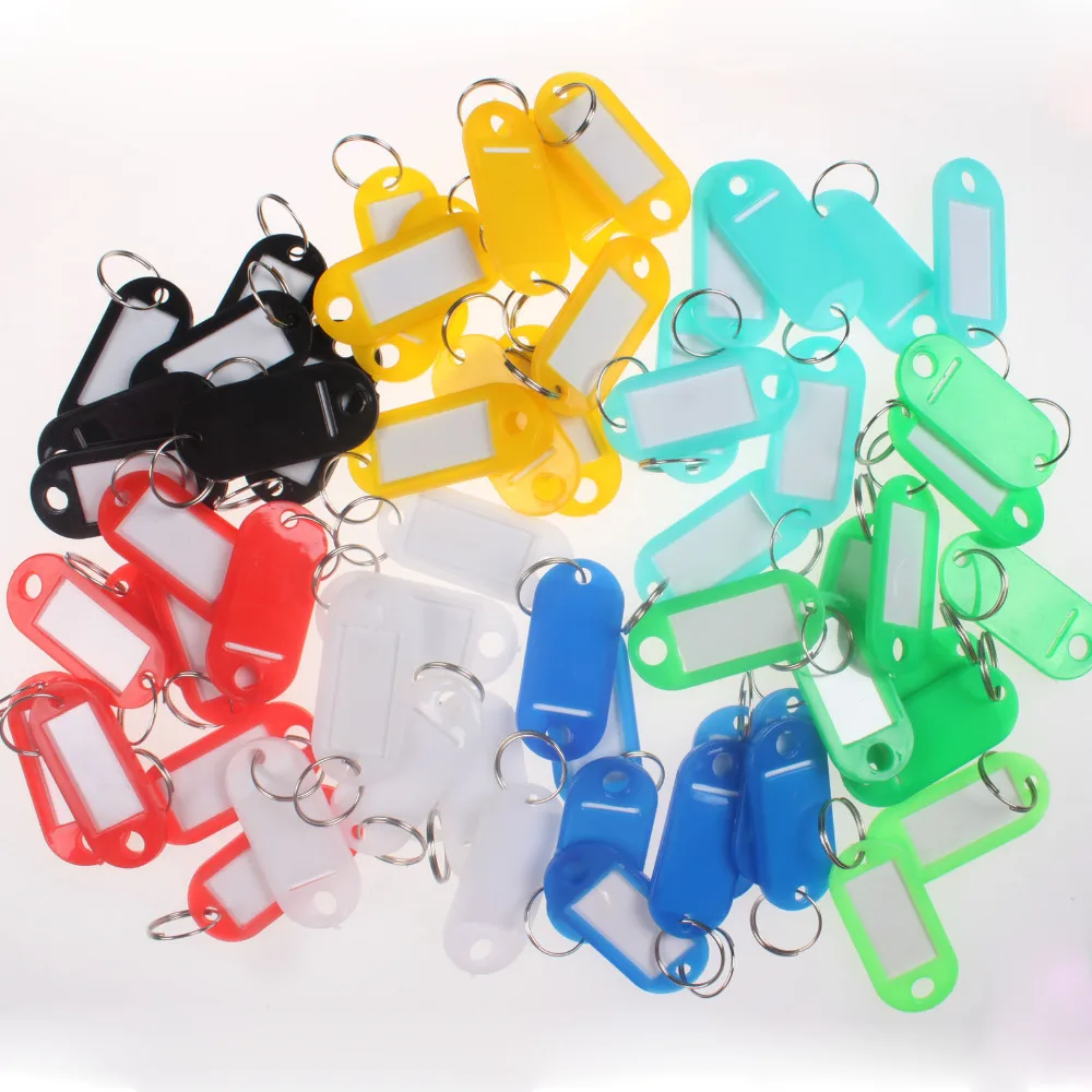 

50 pcs lowest price! Key ID Labels Tags with Key Ring Split Rings