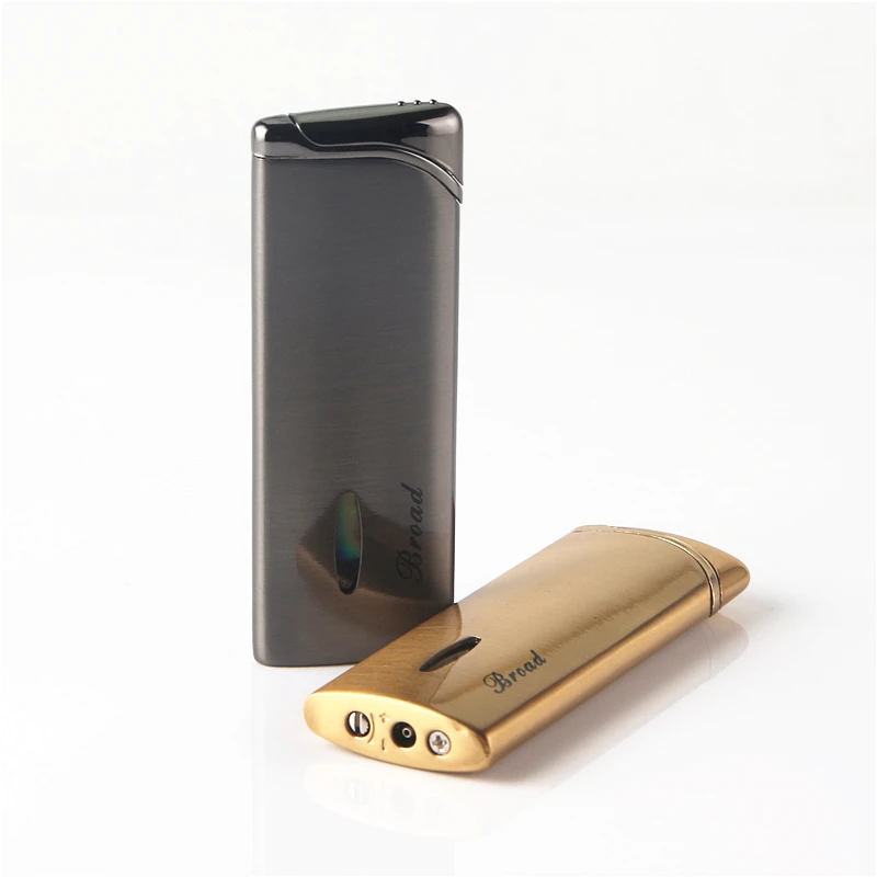 

Cigarette Accessories Ultra-thin Windproof torch cigar lighter Simple fashion Butane gas metal lighters