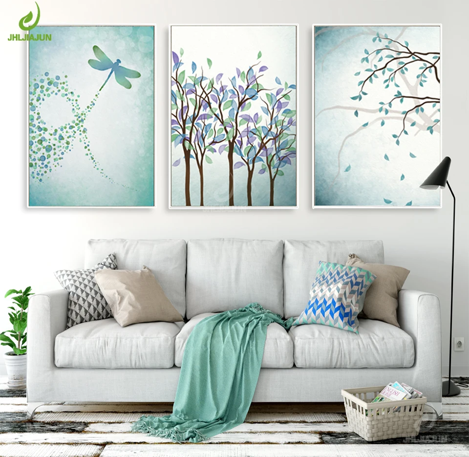 

JHLJIAJUN Nordic Poster Paintings On The Wall Leaves Picture HD Print Canvas Oil Painting Pictures For Living Room Art No Framed