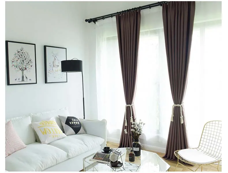 99% Высокая затенение современный простой стиль теплоизоляционная ткань серые затемненные шторы для гостиной спальни Индивидуальный размер