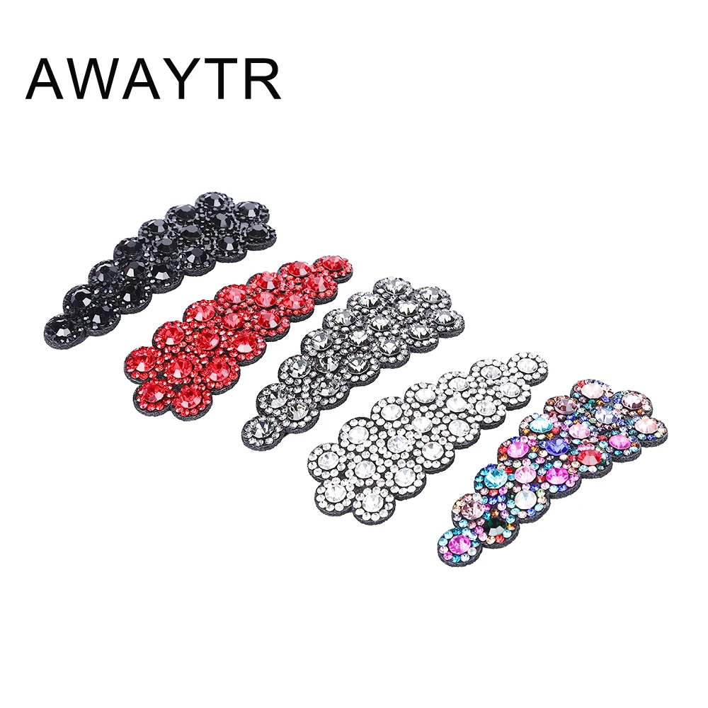 

AWAYTR 1PC Luxury Fashion Women Girls Hairpin Korean Novelty Crystal Rhinestone Barrette Headwear Hair Clip Beauty Accessories