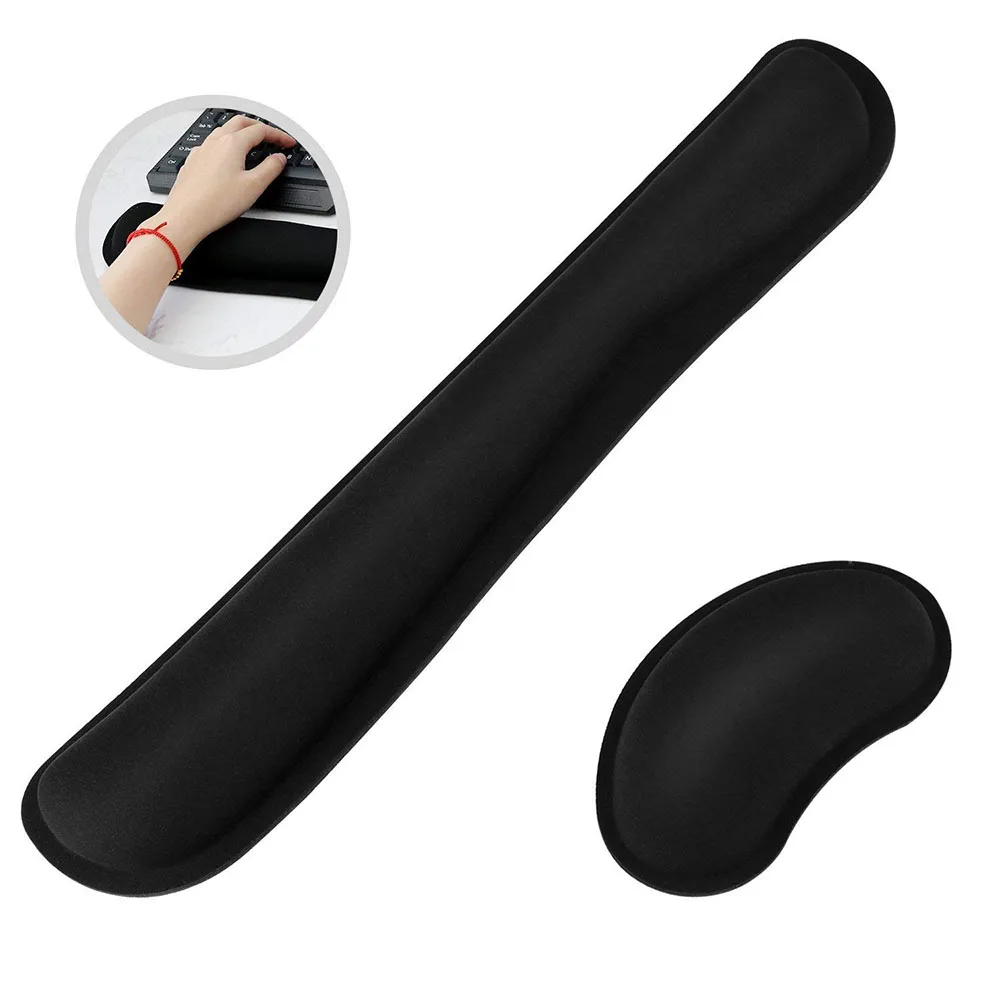 

Comfortable Widen Memory Foam Nonslip Mouse Pad Wrist Support Keyboard Rest Wrist Support For Office, Computer, Laptop & Mac