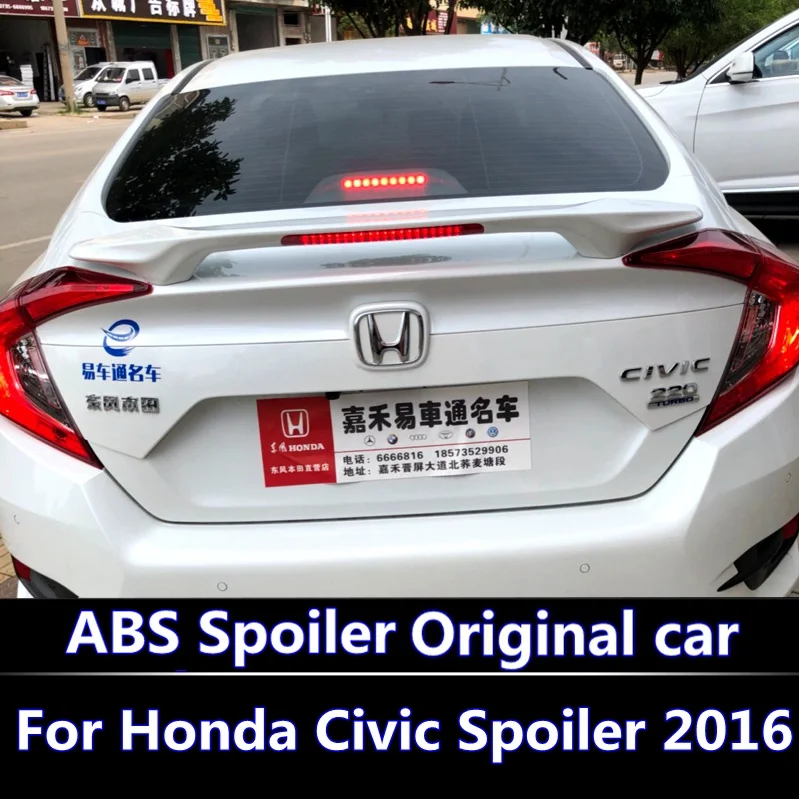 Для 2016 2017 Honda Civic спойлер высокое качество абс материал заднее крыло автомобиля