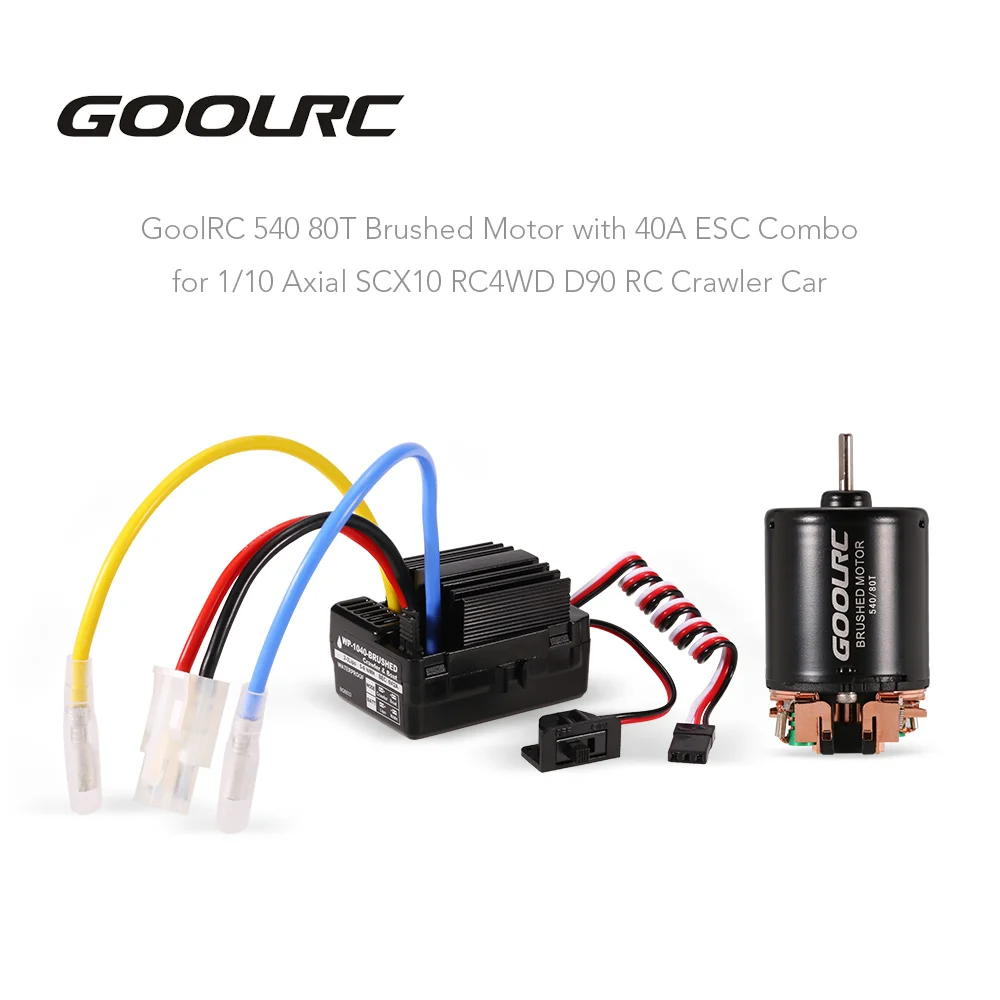 

GOOLRC 540 80T Brushed Motor with 40A ESC Combo for 1/10 Axial SCX10 RC4WD D90 RC Crawler Car