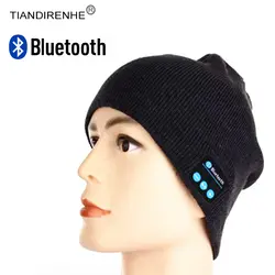 Tiandirenhe Bluetooth Smart Кепки гарнитура музыка шапка мягкая шапочка вязаная хлопок Беспроводной Динамик спортивные наушники микрофоном для iphone