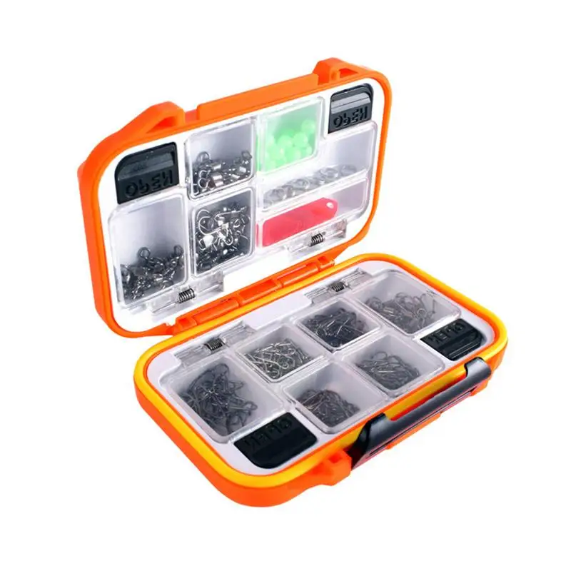 

12 Compartments Waterproof Rock Fishing Accessories Storage Toolbox for 191 Pieces Pin Ring File Beans Red Heart Tablets