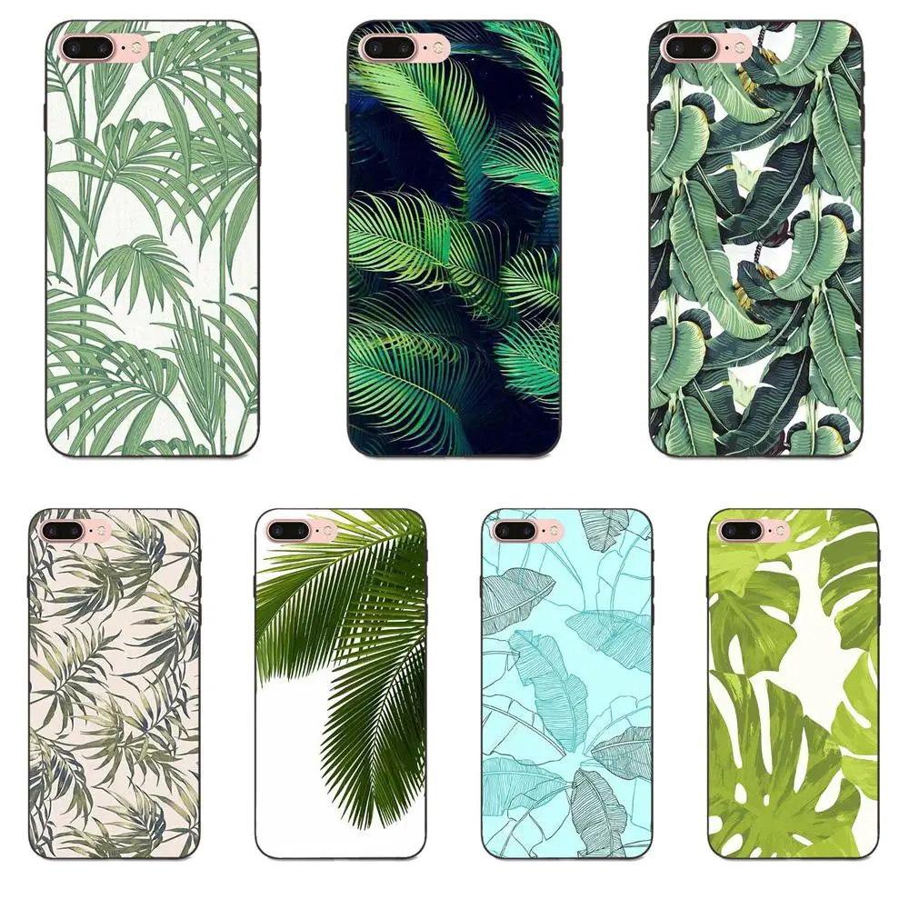 

For Huawei Honor 5A 6A 6C 7A 7C 7X 8A 8C 8X 9 10 P8 P9 P10 P20 P30 Mini Lite Plus Soft TPU Phone Palm Tree Fronds Leaves