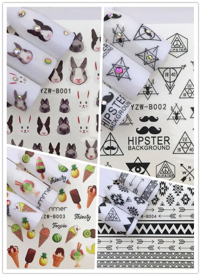 Brand New Watermarked sticker Dandelion / Plant Nail Sticker Nail Accessories, 2018 Hot Sale YZ-01