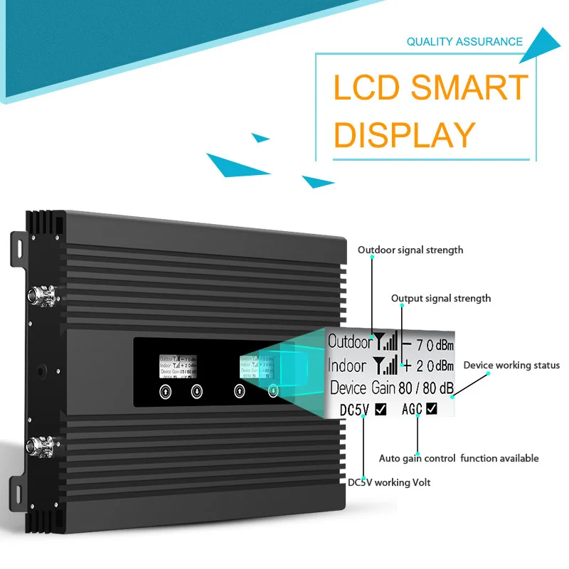 GSM LTE Cellphone Signal Repeater GSM 900 DCS 1800 MHz Mobile Booster 82dB Power Gain Band 3 Dual LCD Display 4G LTE Amplifier