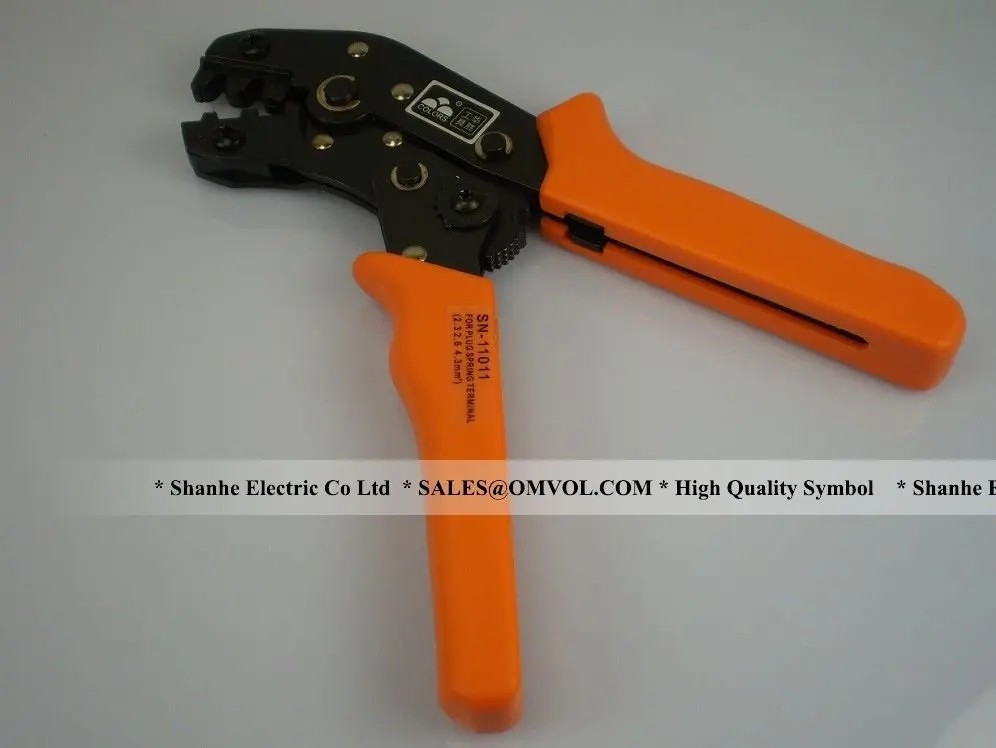 Обжимной инструмент SN-11011, для неизолированных вкладок и сосудов, емкость 0,5-2,5 мм2, американский стандарт 24-14AWG