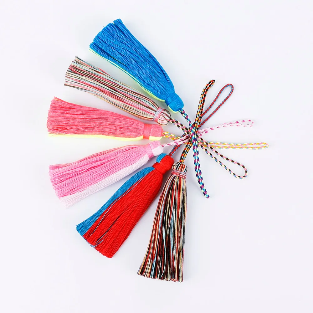 1pcs 9.5cm*4cm Bohemian Mixed Color Cotton Long Tassels Charms For Bracelet Necklace Jewelry Making DIY Earrings | Украшения и