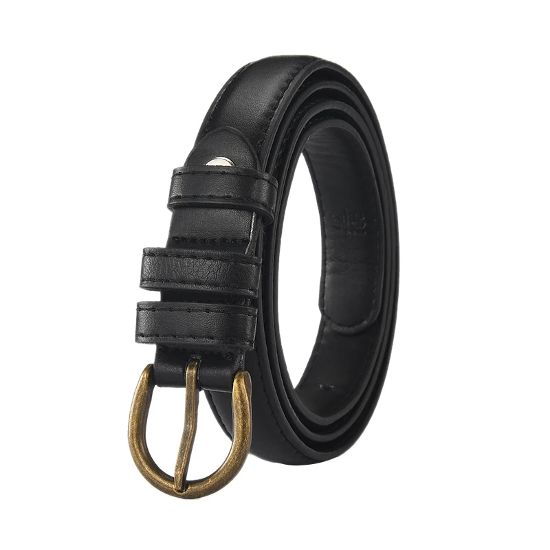 

2018 Women Vintage Black Belt Alloy Pin Buckles Waist Belt Antique Design Casual Faux Leather Jeans Strap Wasitband 95-110cm