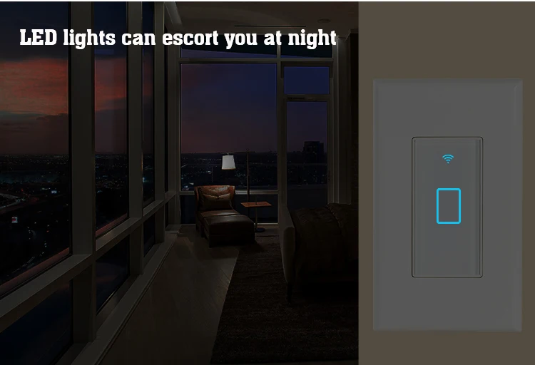 Умный настенный сенсорный выключатель, стандарт США, дистанционное управление мобильным приложением беспроводные электрические выключатели, синхронизация, защита от перегрузки