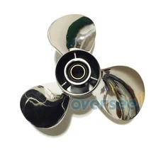 OVERSEE 664-45954-01-EL-00 Stainless Steel Propeller Size 9-7/8×12 For Yamaha Outboard Engine Motor 25HP 30HP 9 7/8×12
