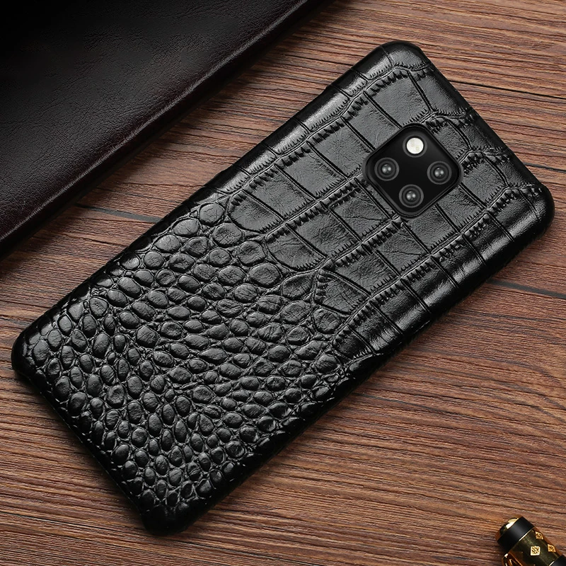 

Original Genuine cowhide Phone Case For Huawei p20 Pro P8 P9 P10 Lite Crocodile texture For Honor 10 lite 8X Max 7X P Smart capa