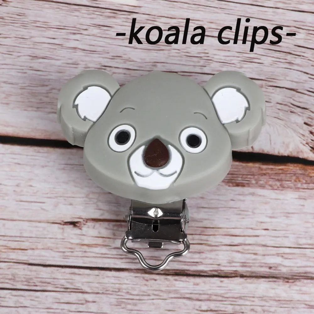 TYRY. HU Koala детские силиконовые для Прорезывание Зубов Бусины пищевого класса DIY аксессуары детские товары прорезывание зубов ожерелье для кормления соски Клипсы из бисера - Цвет: JZ1014-14