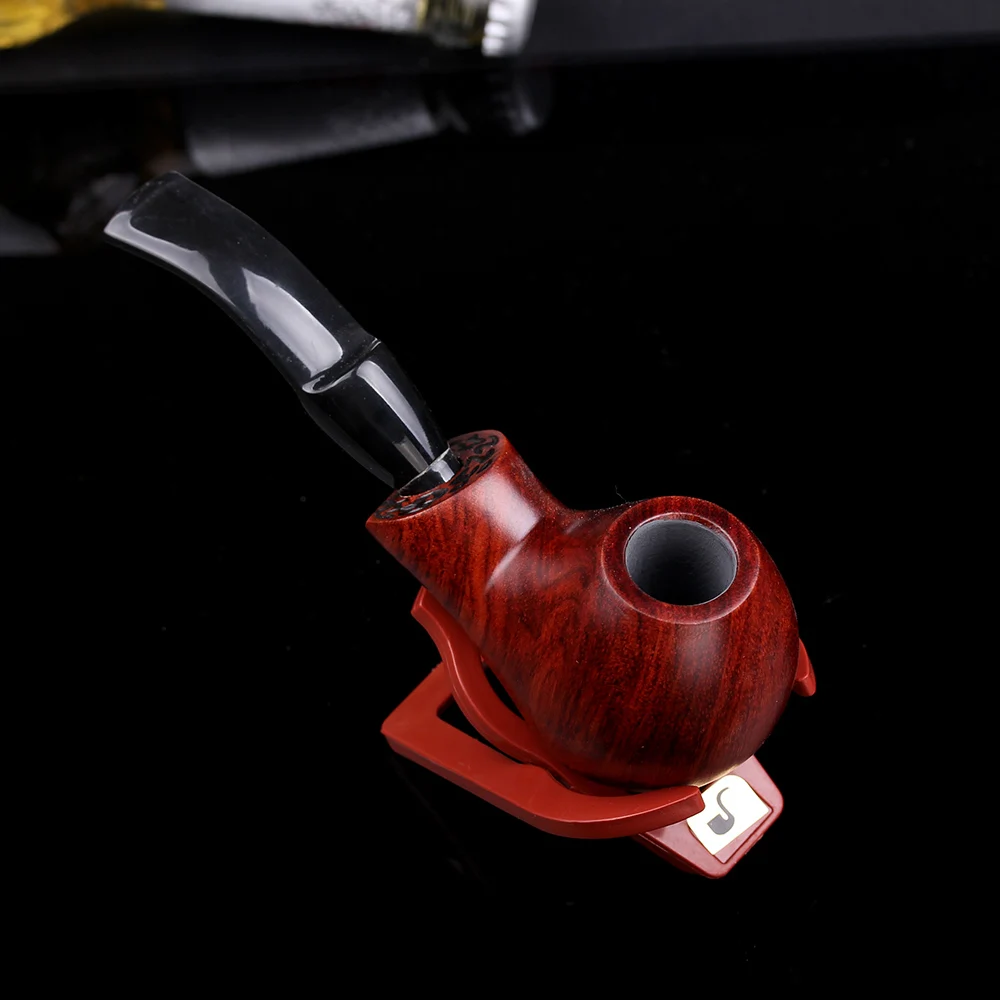 Mahogany wood pipe tobacco exclusive handmade round curved pipe retro