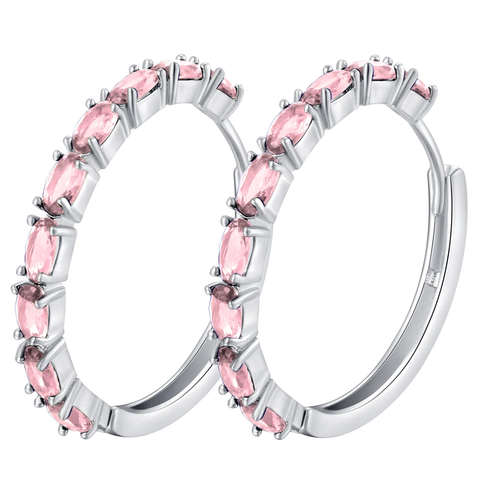 

wholesale silver earrings for women Geometry pink Fashion Silver Plated earrings MSNVAUHA