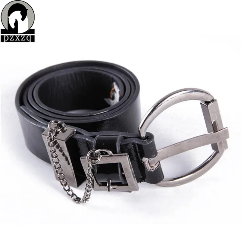 Koop 2016 modemerk PU leer vrouwen riem metalen pin gesp vintage riemen voor vrouwen Sexy persoonlijkheid Unisex riem zwarte goud riem
