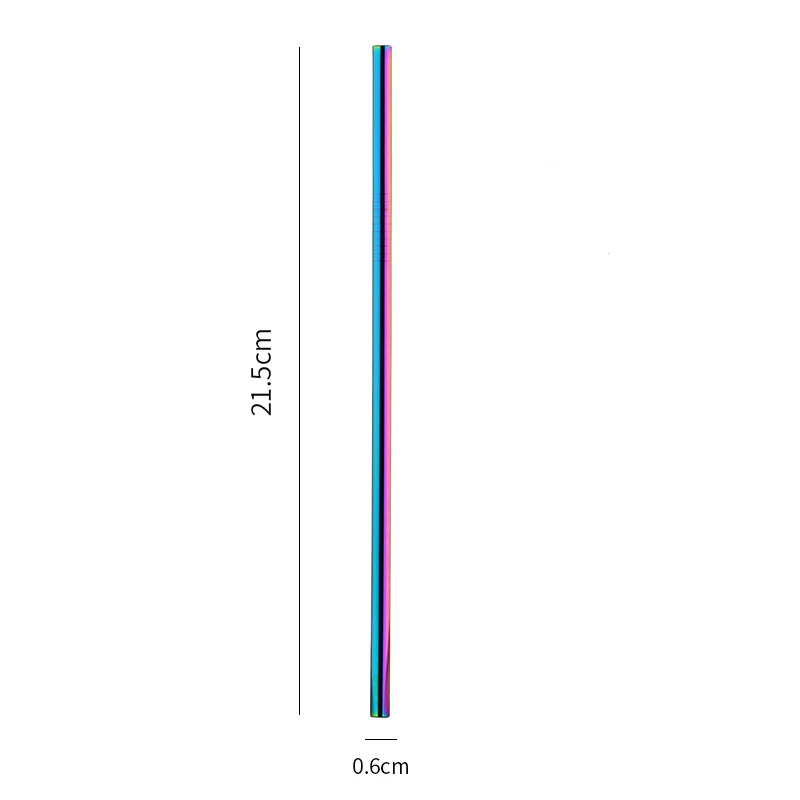 Красочные 304 нержавеющей стали соломинки многократного использования прямая изогнутая металлическая трубочка для напитков с чистящей щеткой набор вечерние аксессуары для бара - Цвет: Drinking Straws