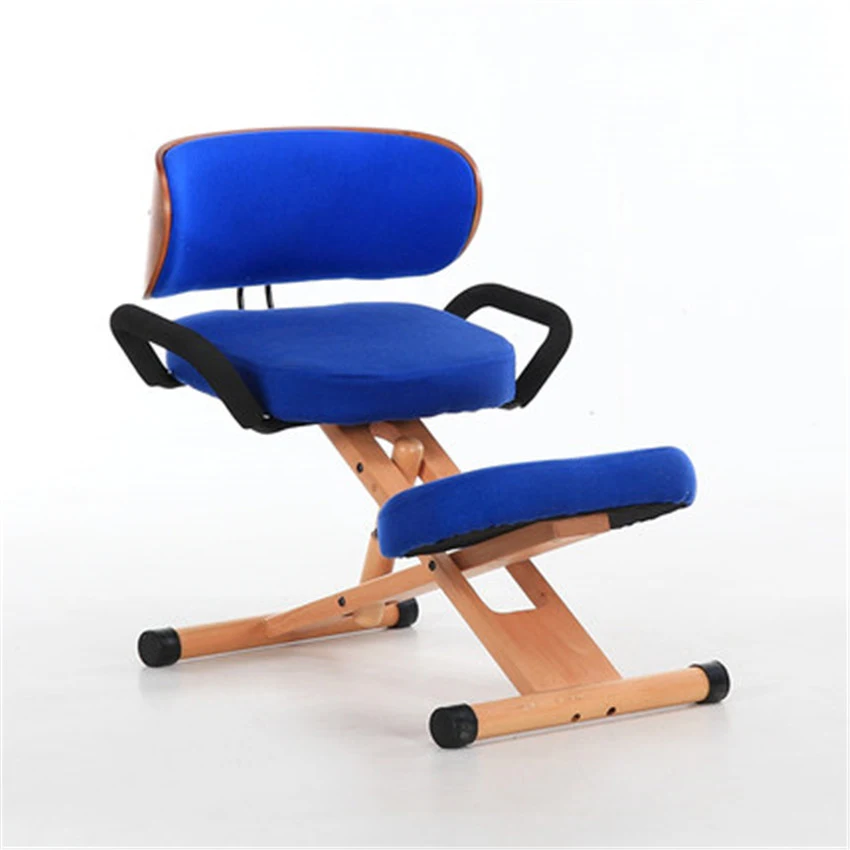 Эргономичное кресло на коленях со спинкой и ручкой офисная мебель кресло с регулируемой высотой деревянное офисное кресло на коленях - Цвет: Blue