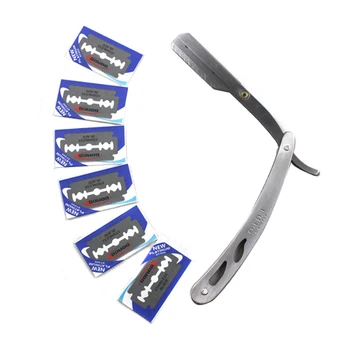 

10pc Blade Straight Barber Edge Razors Stainless Steel Folding Shaving Knife Women Beauty Health D2