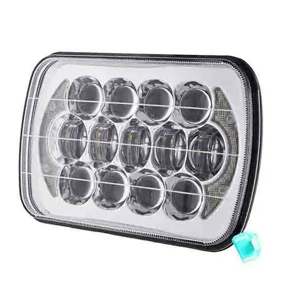 Пара 105 Вт 5X7 7X6 дюймов Retangular Feixe Farol Com High/How DRL квадратные фары для Jeep Cherokee XJ Wrangler YJ - Цвет: 2x Chrome