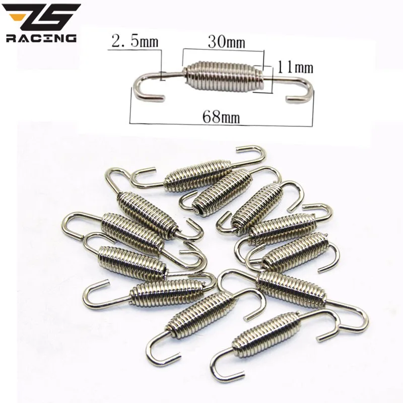 

ZS Racing 10pcs/set Motorcycle Exhaust Scooter Muffler Pipe Spring Accessories Tubo Escape Moto exhaust Mounting Springs Racing