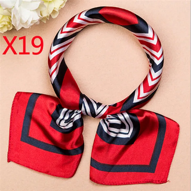 New Fashion 60*60cm Big Squares polyester Silk Scarves Stripe Printed