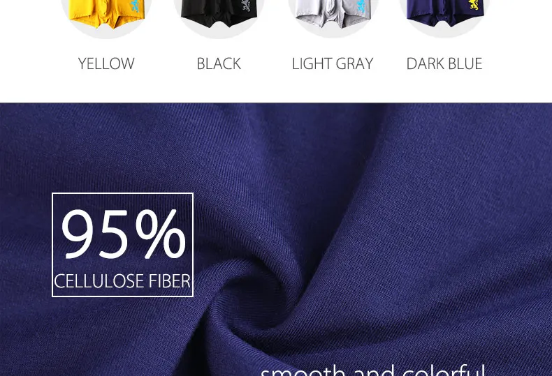 JL нижнее белье для Для мужчин дышащий эластичный широкий Boxershorts Для мужчин сплошной пояс U выпуклые мешок боксеры сексуальное нижнее белье Мужской 4 упак
