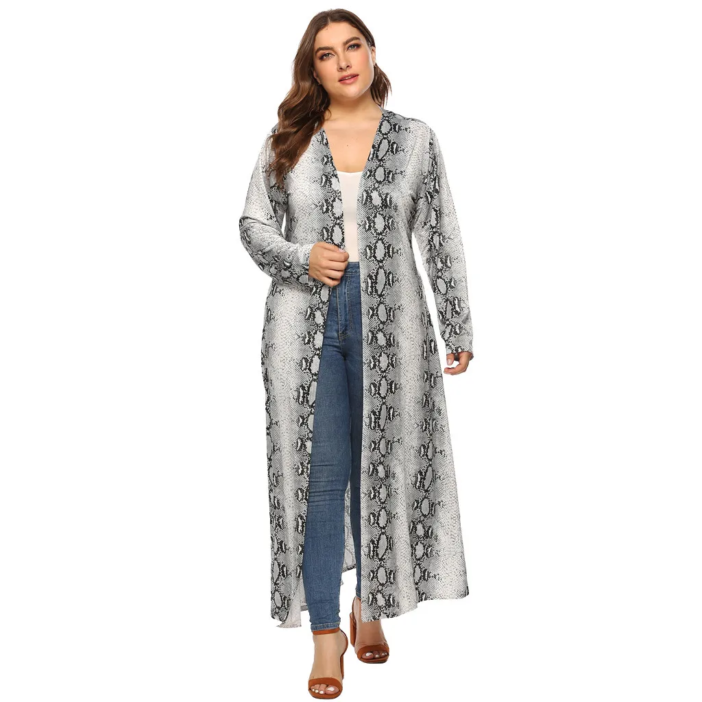 

Snake Blouse Open Cape Casual Cotton Coat Loose Blouse Kimono Mujer Long Open Stitch Flare Sleeve Cardigan Kimono Cardigan