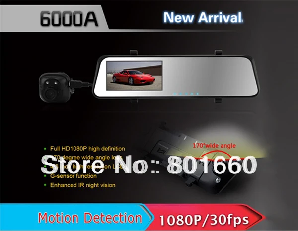6000A 4.3&quot TFT Screen Allwinner 170 Degree Dual-Lens Full HD 1080P Vehicle Black Box Car DVR with G-sensor IR Night Vision | Автомобили