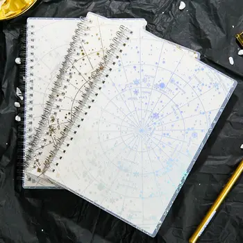 

Starry Sky Hot Stamping Silver Laser Coil Notebook Calendar Year Day Planner Creative Stationery Monthly and Weekly Dated Agenda