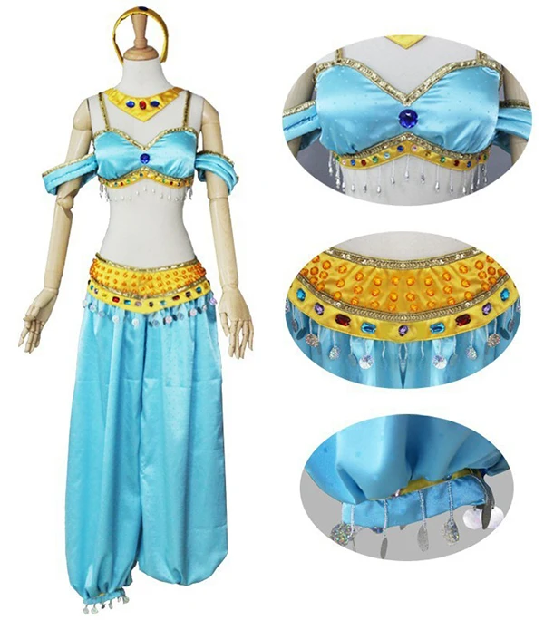 2016 Halloween New Arrival Beautiful Jasmine costume Aladdin Jasmine