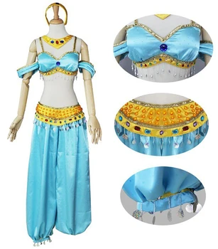 

2016 Halloween New Arrival Beautiful Jasmine costume Aladdin Jasmine Princess Costume
